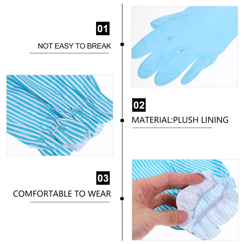 Gatuida Dish Washing Gloves, Fleece-lined Long Cuff Reusable Waterproof Household
