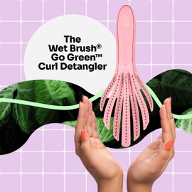 Wet Brush Wet Brush Go Green Curl Detangler Hair Brush-Pale Pink-Ultra-Soft IntelliFlex Detangling Bristles Glide Through Tangles with Ease - Great For Curly Hair - No Split Ends & Pain-Free for Wet or Dry Hair