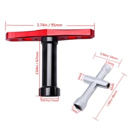 AllinRC 17mm Wheel Hex Wrench RC Wheel Hubs Wrench Tools for 1/8 1/10 Traxxas Arrma Redcat RC Car