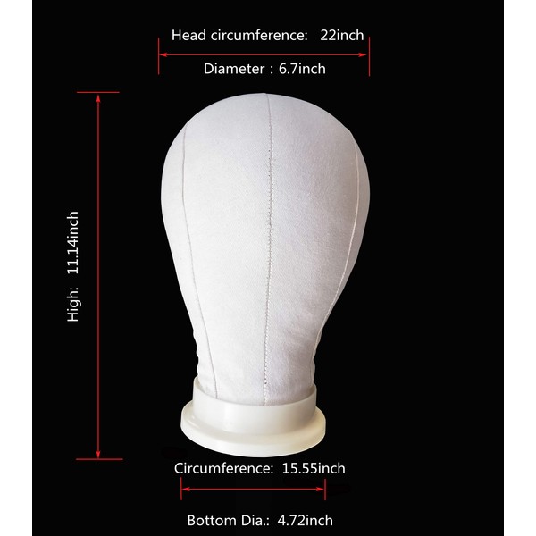 FixtureDisplays® 22" Cork Canvas Block Head Mannequin Head Wig Display Styling Head 18814-22"