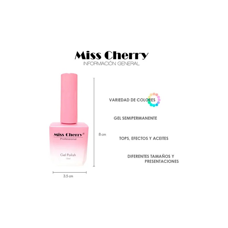 Miss Cherry Gel Polish Base Semipermanente Uvled 5pz 15ml