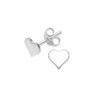 Heather Needham Sterling Silver Flat Heart Stud Earrings - SIZE: