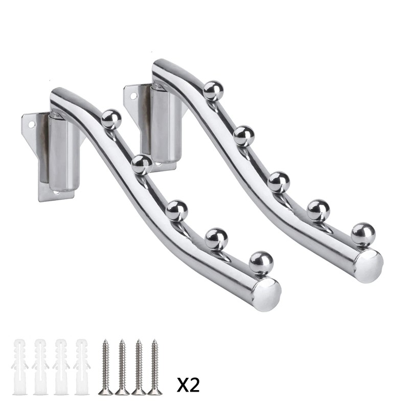 Wall Mounted Clothes Hanger Rack Folding, Clothes Hook, Stainless Steel