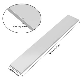 MUKLEI 6 Pack 1/4 x 2 Inch Solid Aluminum Block, 12 Inch Long +0/-.05 Square Aluminum Bar Stock, 60601 Aluminum Flat Bar Stock, Silver