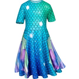 Doll and Girl Matching Nightdress Mermaid Dress Nightgowns Costume for Girl and 18" American Girl Doll Clothes(1-120)