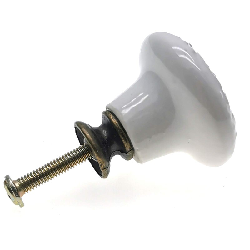 M MIMHOOY 6 Pcs Ceramic White Drawer Dresser Knobs Vintage