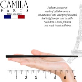 Camila Paris AD27/2 French Twist Stick Clip Pins, Set of 2 Black, Girls Hair Pins for Spiral Updo, Fashion Flexible Durable and Styling Hair Accessories for Women, Made in France with Cellulose