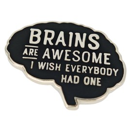Leraverppy Enamel Pin,Brains Are Awesome I Wish Everybody Had One Lapel Pin,Brain Shape badge,Humorous Quote Brooch Gift For Teens Student Friends Family DIY Decor Canvas Bag Jacket Shirt Accessory