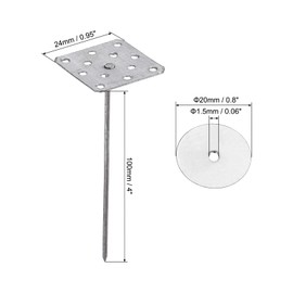 PATIKIL 4 Inch Perforated Insulation Pins with Round Washers, 80 Pack Aluminum Insulating Nails Wall Plug for Fixing Foam Boards to Wall or Ceiling