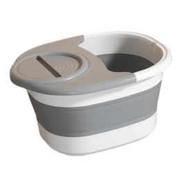 Eigell Foot Bath Collapsible Foot Soak Tub Foot Bucket Portable Foot SPA Bath Massager Foot Bath Basin for Camping Travel Road Trips, gray