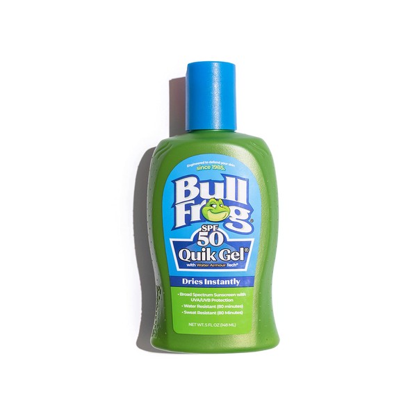 Bullfrog Quik Gel Sunscreen SPF 50 | Oxybenzone & Octinoxate Free | Broad Spectrum Moisturizing UVA/UVB, 5oz…