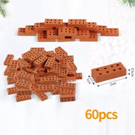 Wjelet Pack of 60 Mini Bricks Simulation Bricks Model DIY Building Blocks Garden Decoration Dollhouse Ornament Simulation Bricks Fairy Diorama