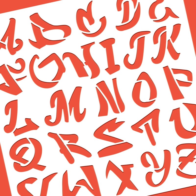 BENECREAT Graffiti Letters Stencil 30x30cm, Street Graffiti Uppercase Alphabet Reusable