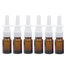 ericotry 6PCS 10ml/0.34oz Empty Glass Refillable Nasal Spray Bottles Fine Mist Sprayers Makeup Water Travel Containers Jars For Essential Oils Saline Water Applications Perfume Sold Empty (Brown)