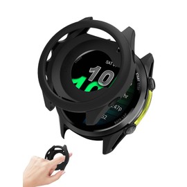 Case for Garmin Forerunner 970 Smartwatch, FJIASTB Soft Silicone Shockproof Cover Lightweight Easy to Install 2-Pack (Black)