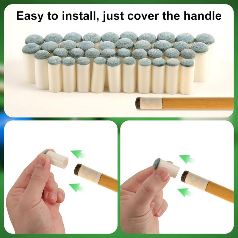 Miecux 40Pc Slip On Pool Cue Tips, Billiard Stick Tips