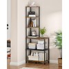 CHOEZON 6-Tier Corner Shelf, Industrial Corner Bookshelf with Desk Top,