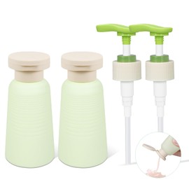 UMETASS 3.4oz Travel Shampoo Bottle with Flip Cap, Refillable Plastic Pump Bottles Dispenser for Soap, Shampoo, Lotions, Liquid Body Wash, Creams and Massage Oil (2Pack, 3.4oz/100ml)