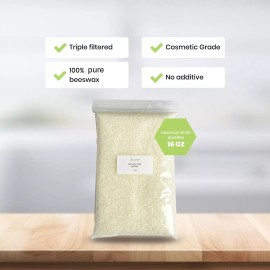 White Beeswax Pastilles Beads 100% Pure & Natural Made in USA Bulk 2 oz
