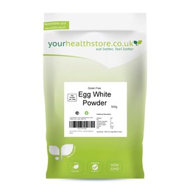 yourhealthstore Premium Non GMO Gluten Free Pure Egg White Powder 500g, High in Protein, No Additives, Not Irradiated, Vegetarian.