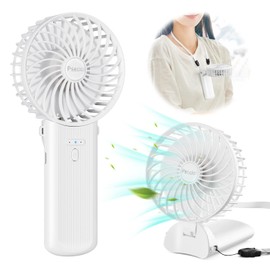 Psecici Handheld Fan, Mini Portable Personal Fan with lanyard, 4 Speeds Level 180° Foldable Design for Desk/Travel/Office/Outdoor