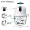 White 3 CUP Electric mini garlic crusher, USB rechargeable portable