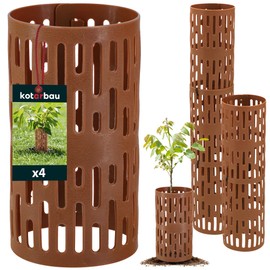 KOTARBAU® Tree Protection Wild Bite Set of 4 20 cm Brown Plastic Bark Protection Plants and Tree Trunk Protection for Trees Bite Protection for Trees Tree Sleeves Tree Protection Tree Protection Tree