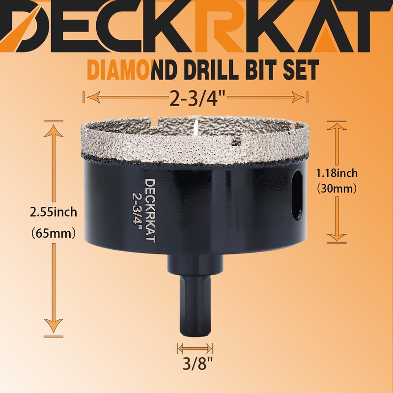 2-3/4 inch Diamond Hole-Saw Bits with Pilot Drill Bit -2-3/4"