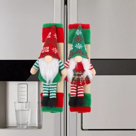 Unbranded 2Pcs Refrigerator Door Handle Covers Christmas Gnomes Knob Covers for Kitchen