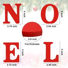 Wooden Noel 4 Pieces Centerpiece Table Decoration Noel Wood Noel Rustic Christmas Decor Wooden Noel Decorative Display Sign Xmas Noel Table Decoration for Christmas Home Table Decoration