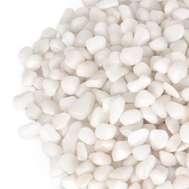 GASPRO 10 lbs White Pebbles for Plants, Vases, and Landscaping in Garden - Highly Polished 3/8" Small Rocks for Indoor and Outdoor Decor
