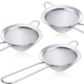 Patelai Patelai 3 Pieces Tea Strainers Cocktail Strainer Stainless Steel Fine Mesh Strainer Colander Conical Food Loose Tea Filter Practical Bar Colander Tool