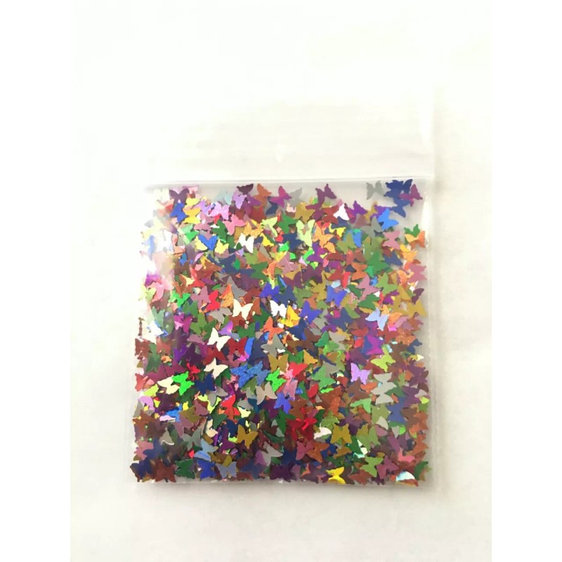 BabyEmma2007 Solvent Resistant BUTTERFLY shape Glitter-Rainbo