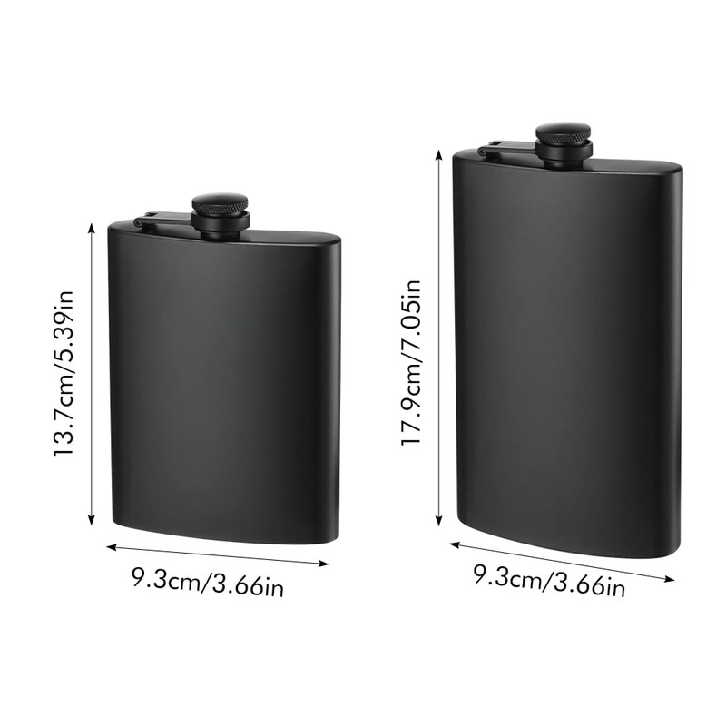 AUTUUCKEE 2 Pcs Hip Flasks, 8 Oz & 12 Oz,