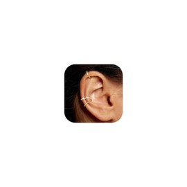 BVLAGIDA 3 Pairs of Ear Cuff for Women Ear Cuff Earrings Fake Earrings 14K Gold Ear Cuffs Fake Helix Cartilage Earrings Ear Cuff with Gift Box, Copper
