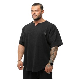Men's Oversize T-Shirt, Bodybuilding, Lifting Cardio Rag Top Thick Fabric Textured Active T-Shirt (3347, 4XL)