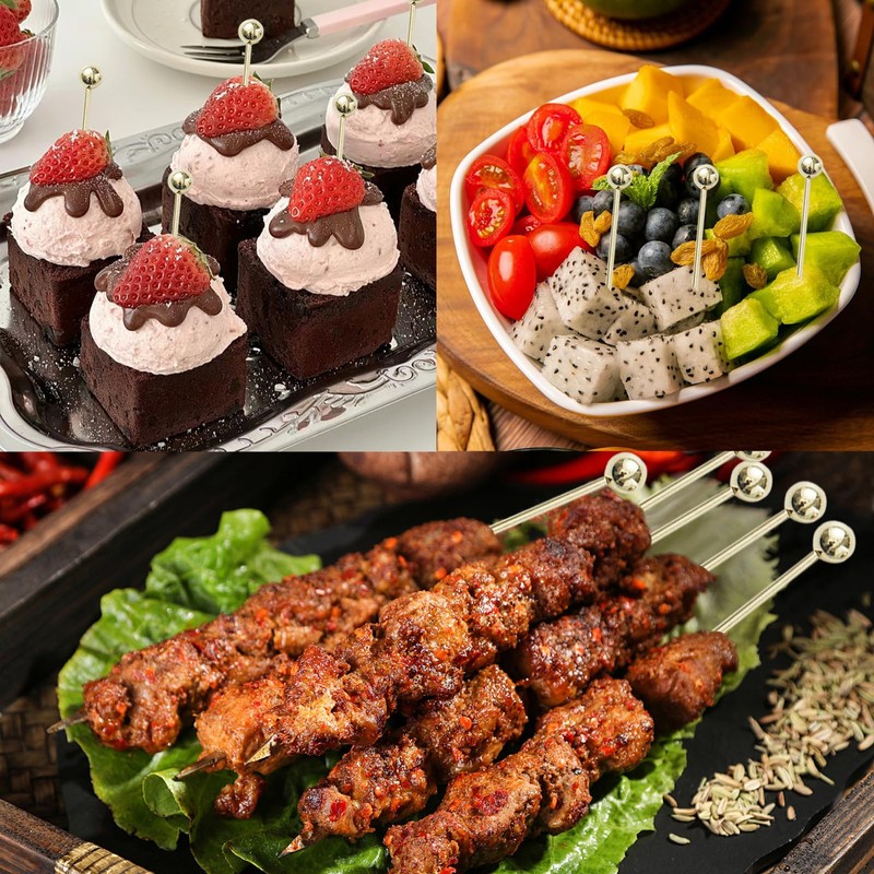 20 PCS Stainless Steel Cocktail Toothpicks, Cocktail Picks for Drinks,