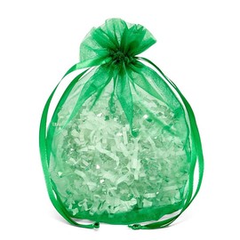 Paper Mart Emerald Organza Bags with Round Bottom | Quantity: 30 | Width: 6 1/2" Gusset - 4"