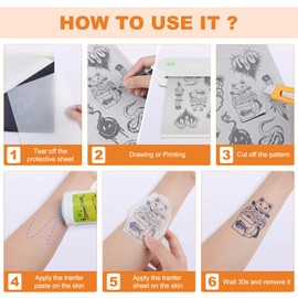 PEPAX Tattoo Transfer Paper - PEPAX 100 Sheets A4 Thermal Stencil Paper for Tattooing DIY Clear Tattoo Stencils Compatible with Thermal Printers & Tattooing Supplies