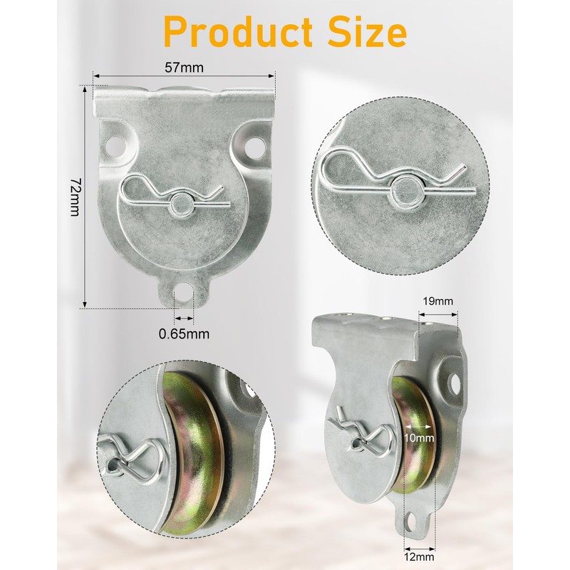 ZORUNNA 12 Pcs Wall Mount Pulley, 1-1/2" Ceiling Mount Pulley