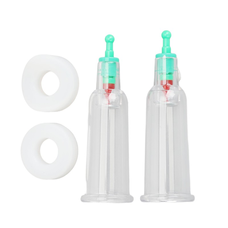 2pcs Finger Cupping Therapy Cups with Silicone Flat Elbow Rings