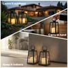 BAIRAYEN 2 Pack 8.6”Black Decorative Lanterns with Timer 6H,Battery Operated