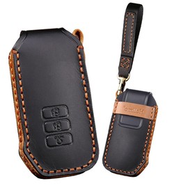 KUNIO Keyless Key Case Fits Kia EV6 GT Fits Kia Sportage GT-Line Leather Key Case Protective Car Key Case 7 Buttons Black