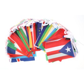 200 Country Flags, International Flags Bunting, 14 x 21 cm, for Bar/Restaurant, World Cup/International Sports Party