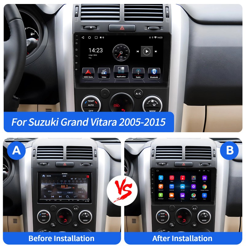 ESSGOO 9" Android 14 For Suzuki Grand Vitara 2005-15 Car