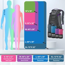 BOGI 4 Pack Microfiber Travel Sports Towel-Quick Dry Towel, Soft Lightweight Microfiber Camping Towel Absorbent Compact Travel Towel for Camping Gym Beach Bath Yoga Swimming Backpacking-4 pcs Medium