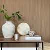 Ribbed Wood Effect Wallpaper – Dark Oak Fluted Panel Design