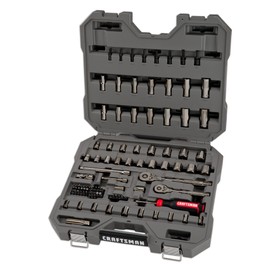 CRAFTSMAN OVERDRIVE 99-Piece Gunmetal Chrome Mechanics Tool Set, Standard SAE/Metric Socket Set, with Hard Case (CMMT99099)