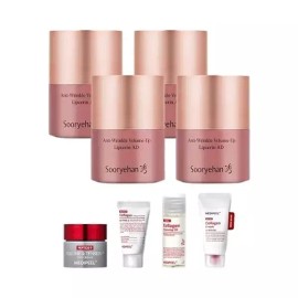 Suryehan [수려한]NEW 수려한 볼륨업 립세린 15ml x4 + 메디필 미니 4종 (톡스크림.앰플.클렌징오일.베리어크림) Elegant Volume Up Lip Serum 15ml x4 + Medipil Mini 4pcs (Tone Cream, Ampoule, Cleansing Oil, Barrier Cream)