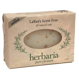 Herbaria LaRee's Scent Free with Oatmeal Handcrafted All-Natural Soap with Essential Oils. 4.5 oz Bar. Enjoy 60 More Skin-Friendly Varieties.